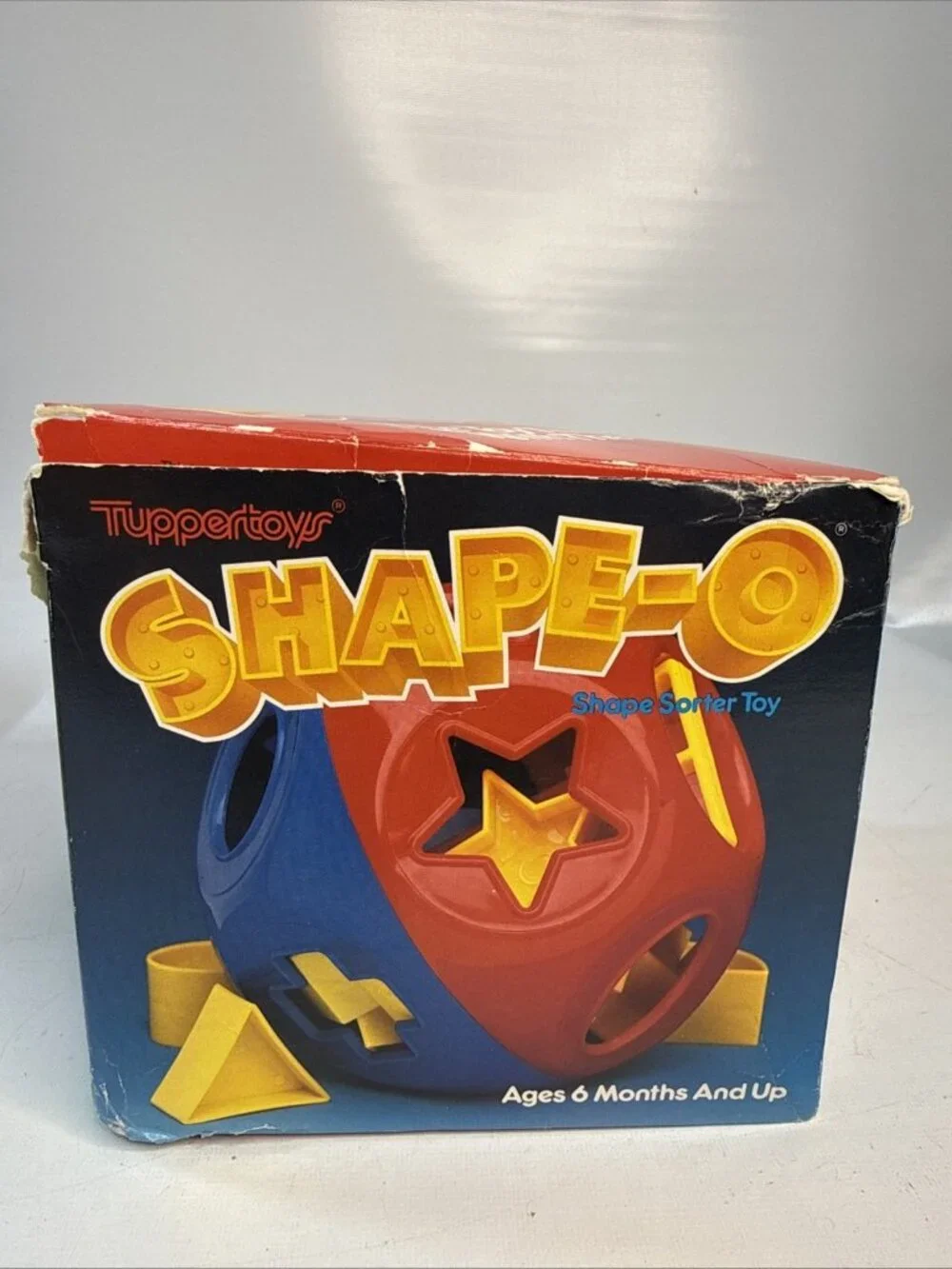 Tupperware SHAPE-O BALL Vintage Shape Sorter Baby Toy Complete 12 x Shapes & Box